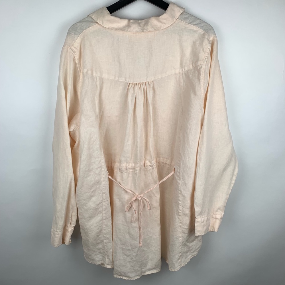Soft Surroundings Peach Button Up Tunic Linen - image 4